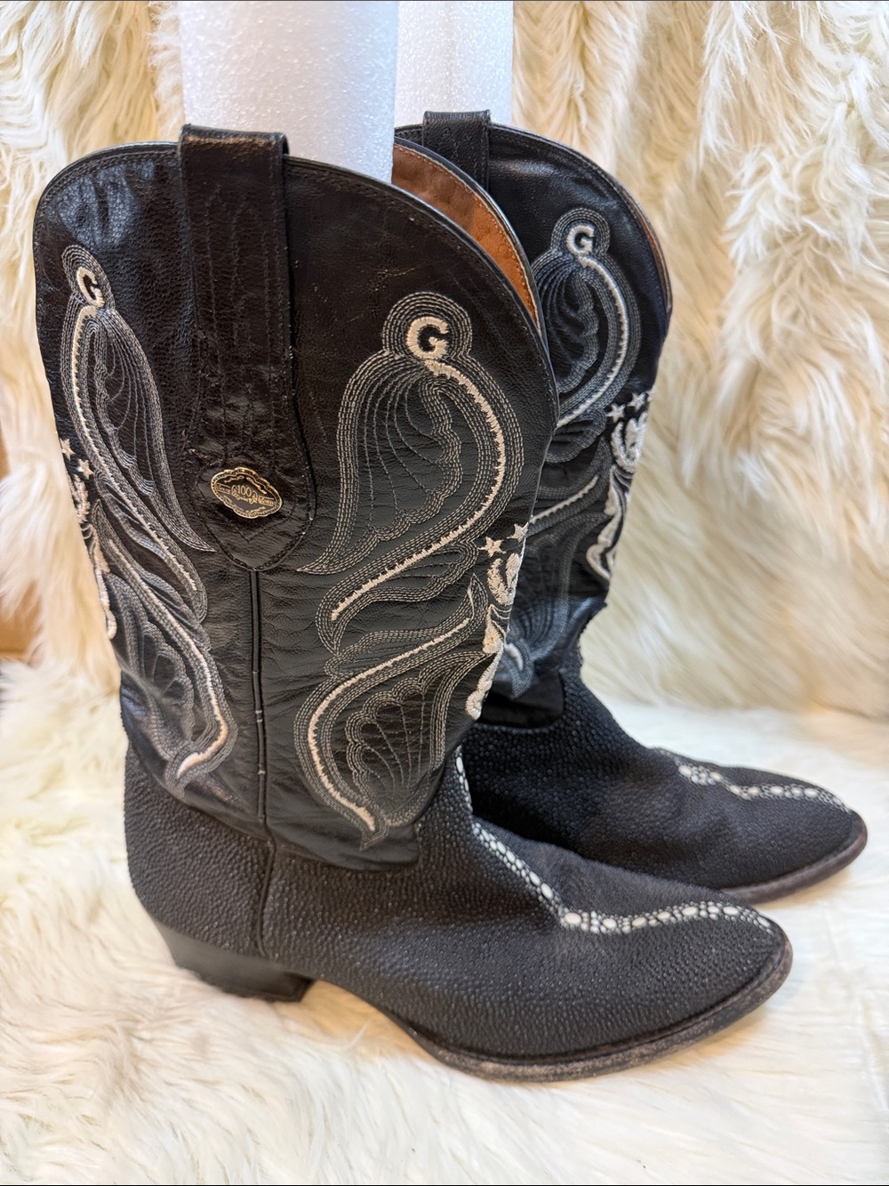 El General Black Sting Ray Western Cowboy Boots -Men’s Size 11